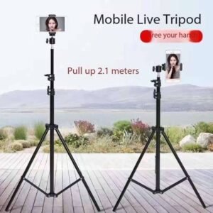Mobile tripod stand with phone holder