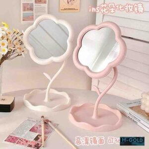 Portable mirror with storage rack