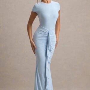 Ruffled Long Maxi Gown